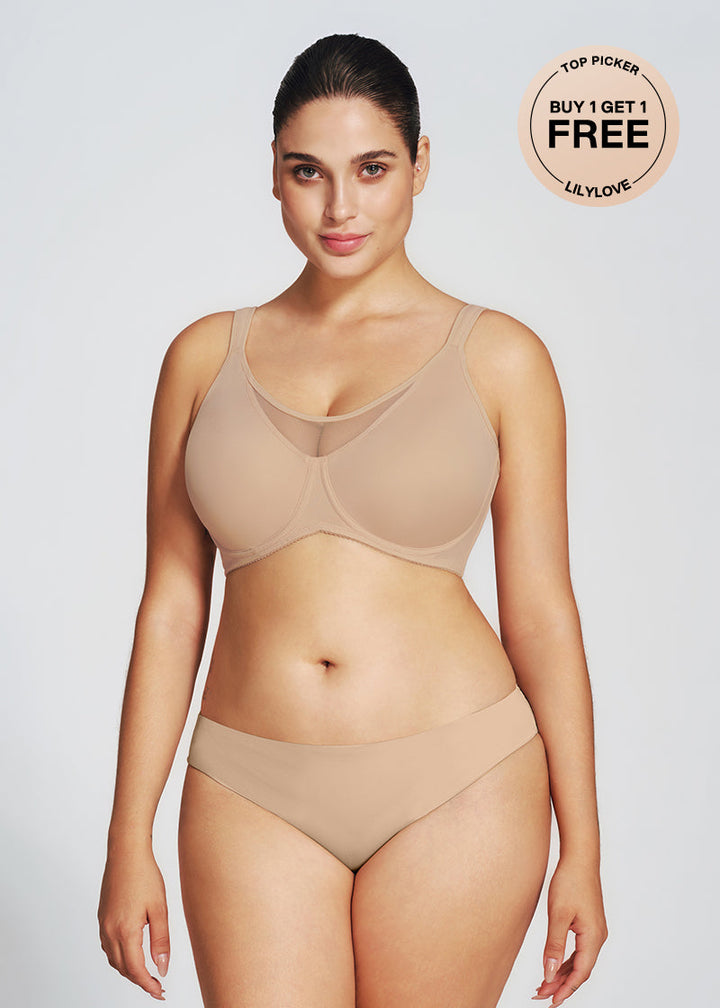 BOGO🔥Mesh Cooling Full Coverage Minimizer Bra