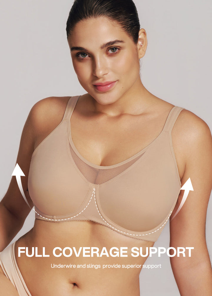 BOGO🔥Mesh Cooling Full Coverage Minimizer Bra