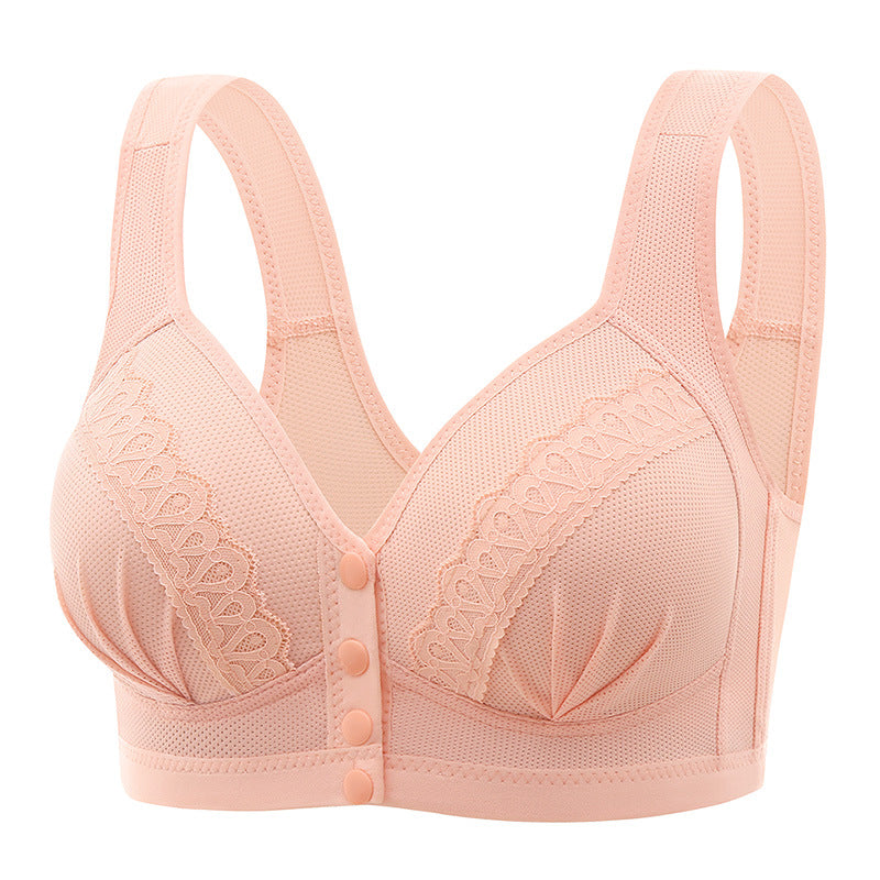 📢📢50% OFF !! ⏰Front Button Breathable Skin-Friendly Cotton Bra