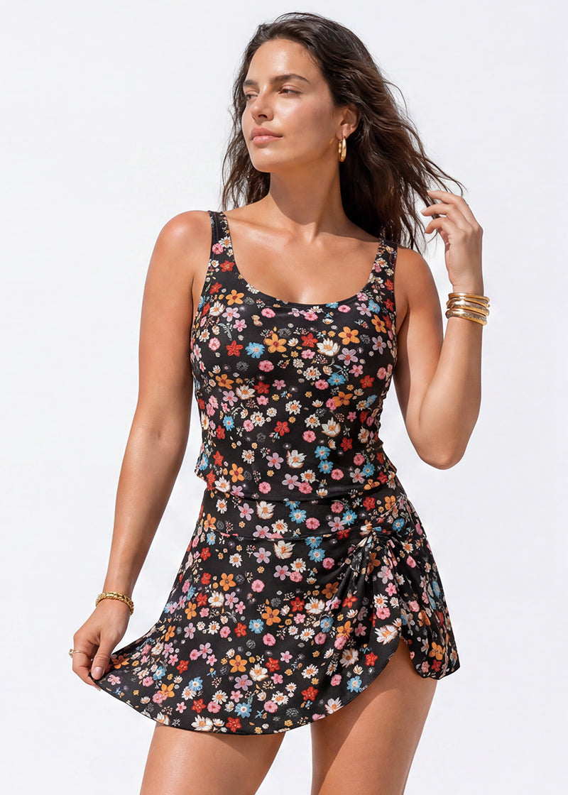 Floral Tummy Control Tankini Set