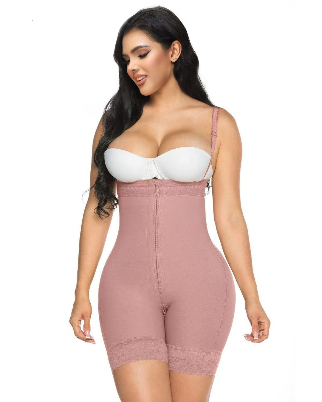 2705 Fajas Compression Shapewear Open Bust Tummy Control with Zipper