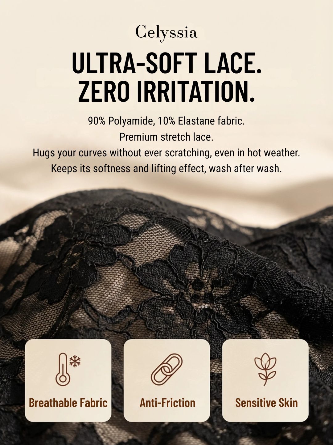 LaceLift™ Bra | Natural Support, Ultra-Soft Lace, Absolute Comfort