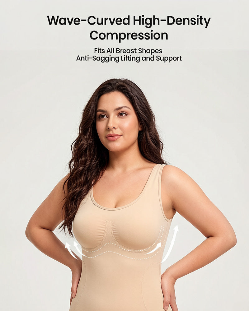 Triple-Zone Compression Drop-Seat Full Body Shaping Shapewear Bodysuit
