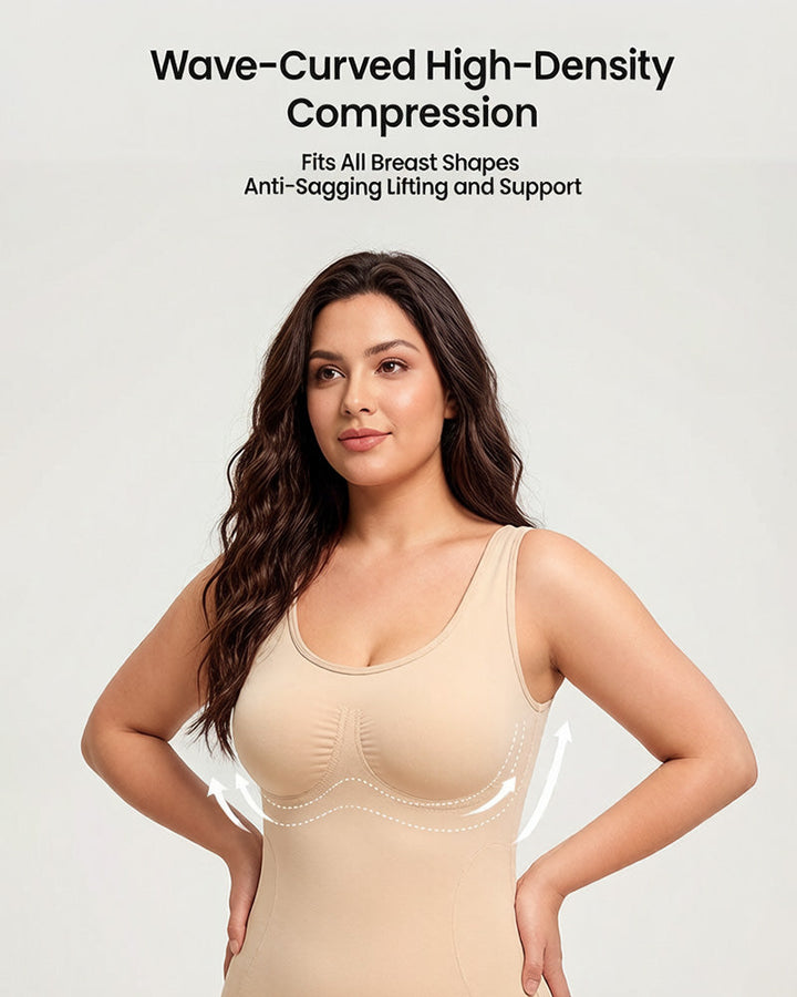 Triple-Zone Compression Drop-Seat Full Body Shaping Shapewear Bodysuit