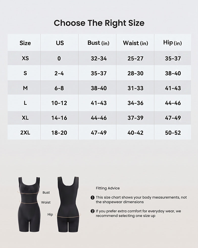 Triple-Zone Compression Drop-Seat Full Body Shaping Shapewear Bodysuit
