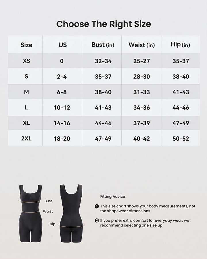 Triple-Zone Compression Drop-Seat Full Body Shaping Shapewear Bodysuit