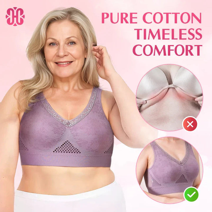 High-Support Wireless Lace Bra for Women