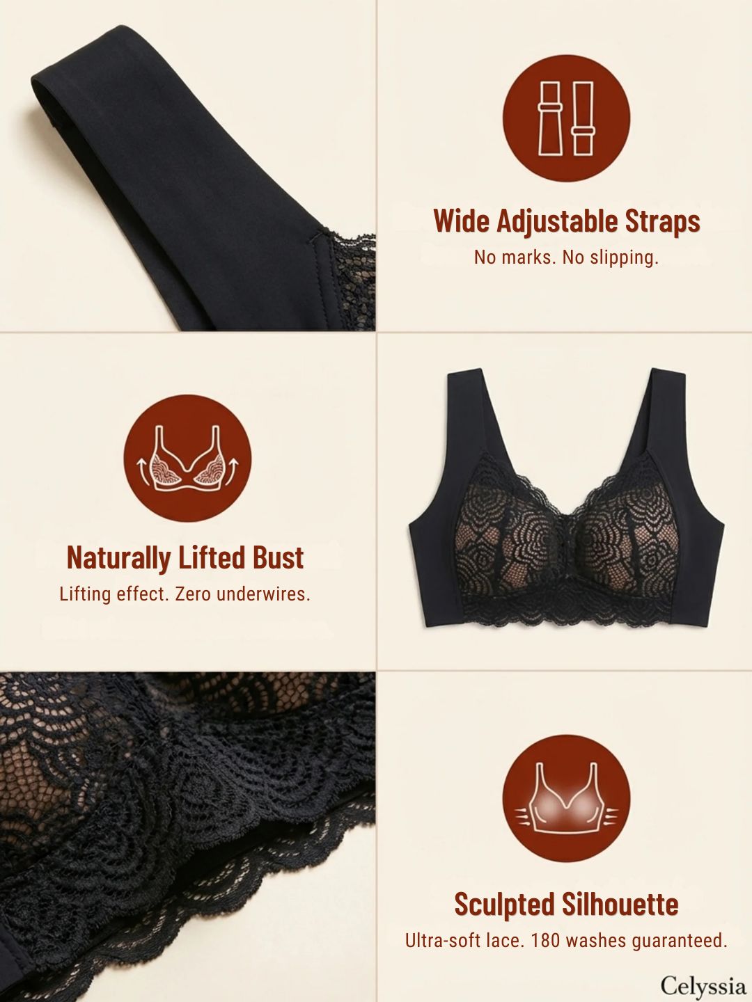 LaceLift™ Bra | Natural Support, Ultra-Soft Lace, Absolute Comfort