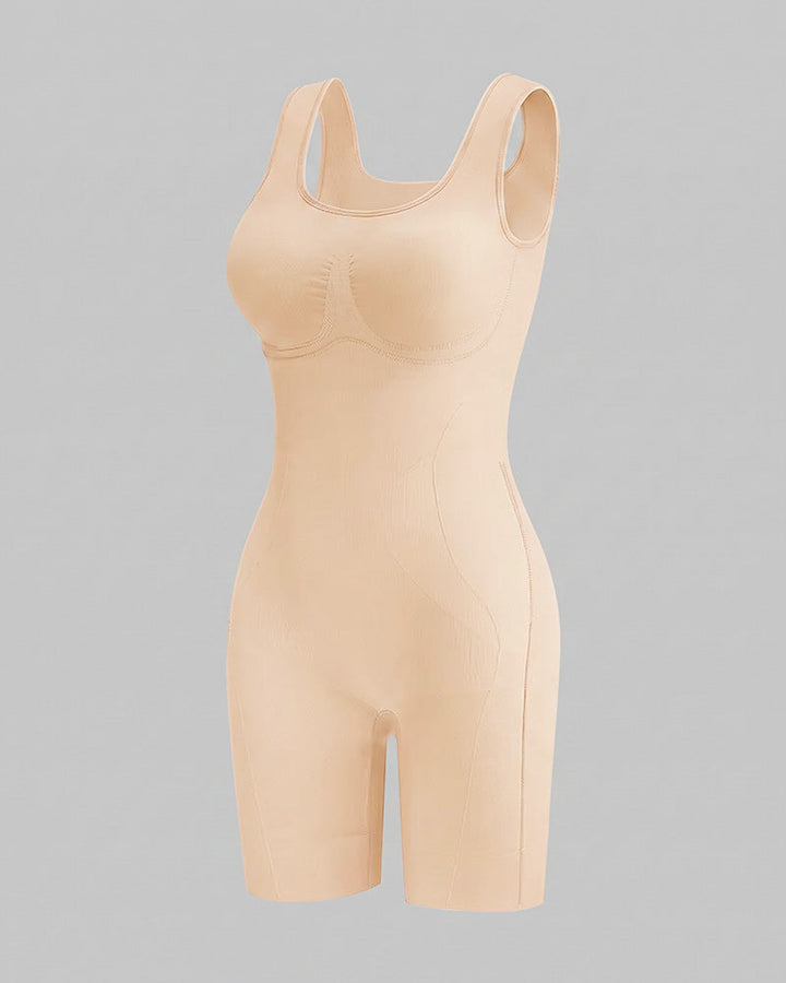 Triple-Zone Compression Drop-Seat Full Body Shaping Shapewear Bodysuit