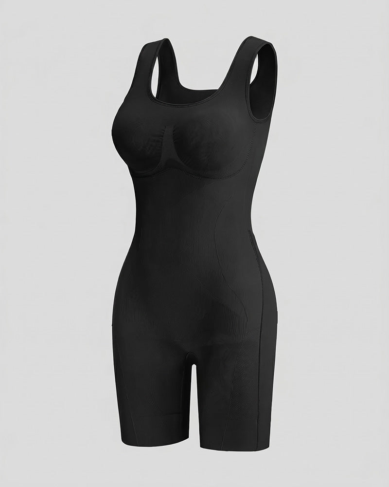 Triple-Zone Compression Drop-Seat Full Body Shaping Shapewear Bodysuit