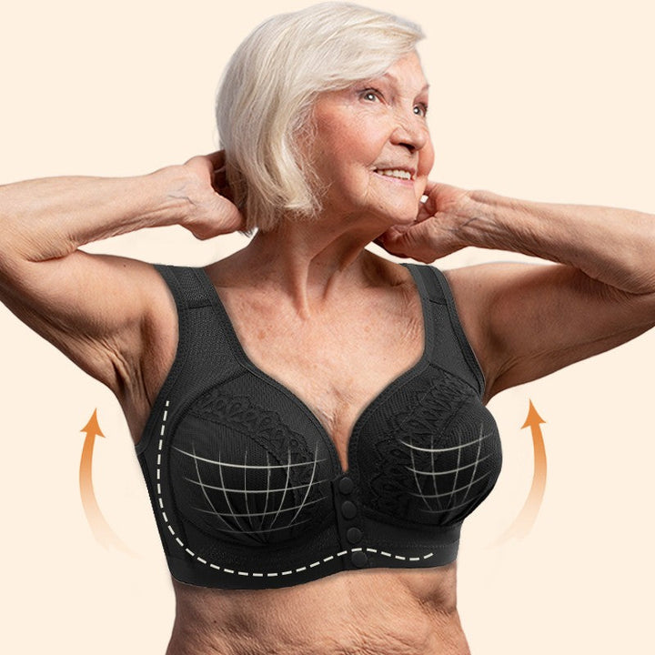 📢📢50% OFF !! ⏰Front Button Breathable Skin-Friendly Cotton Bra