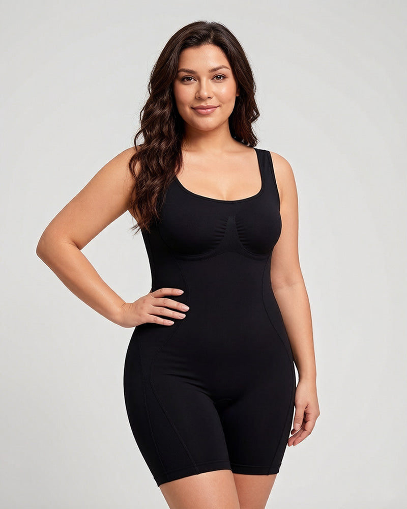 Triple-Zone Compression Drop-Seat Full Body Shaping Shapewear Bodysuit