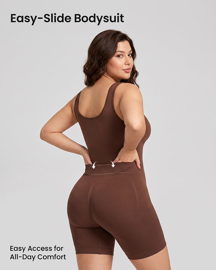 Triple-Zone Compression Drop-Seat Full Body Shaping Shapewear Bodysuit