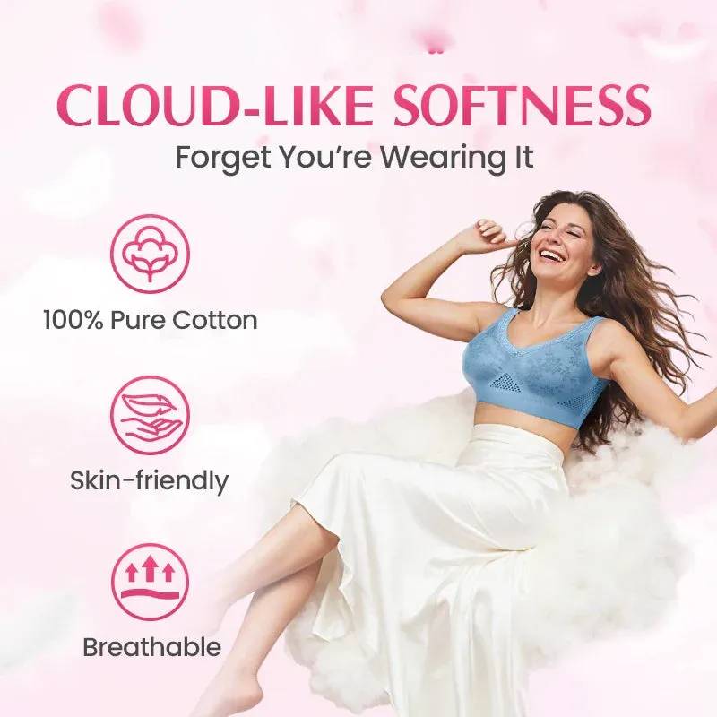 High-Support Wireless Lace Bra for Women