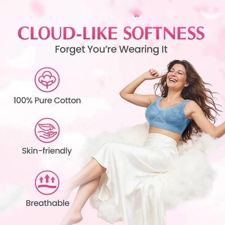 High-Support Wireless Lace Bra for Women