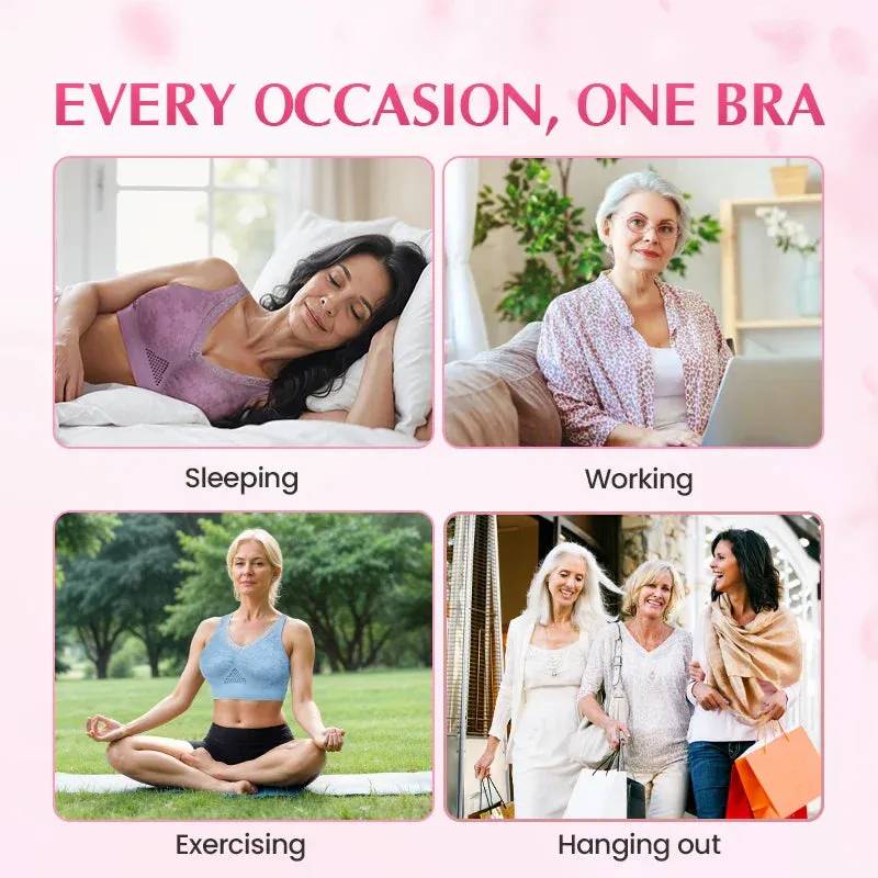 High-Support Wireless Lace Bra for Women