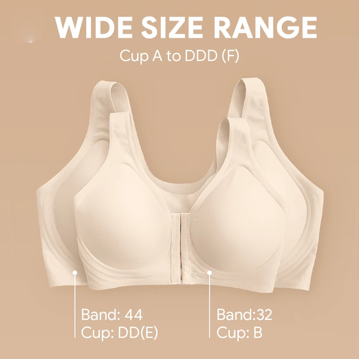 Seamless Front Buckle Cross Back Shaping Bra For Seniors