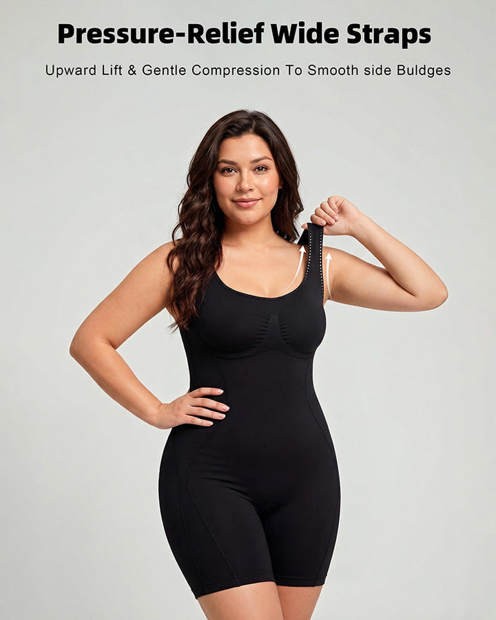 Triple-Zone Compression Drop-Seat Full Body Shaping Shapewear Bodysuit