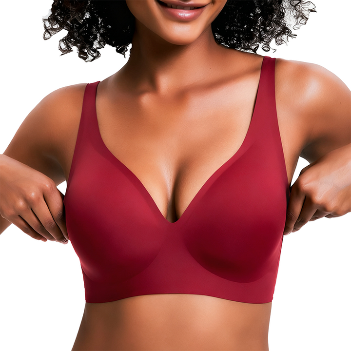 V-Neck Wireless Bra - Comfort &amp; Lift for Women