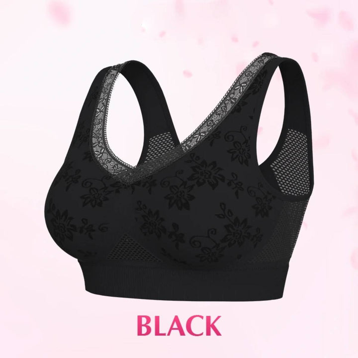 High-Support Wireless Lace Bra for Women
