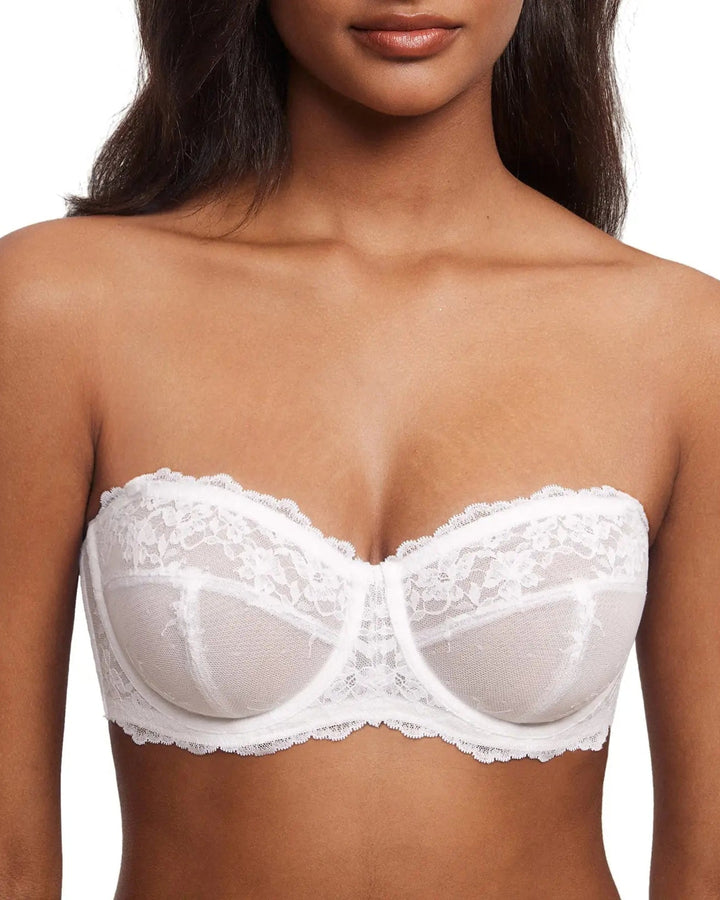 Elegant Lace Strapless Demi Balconette Underwire Bra