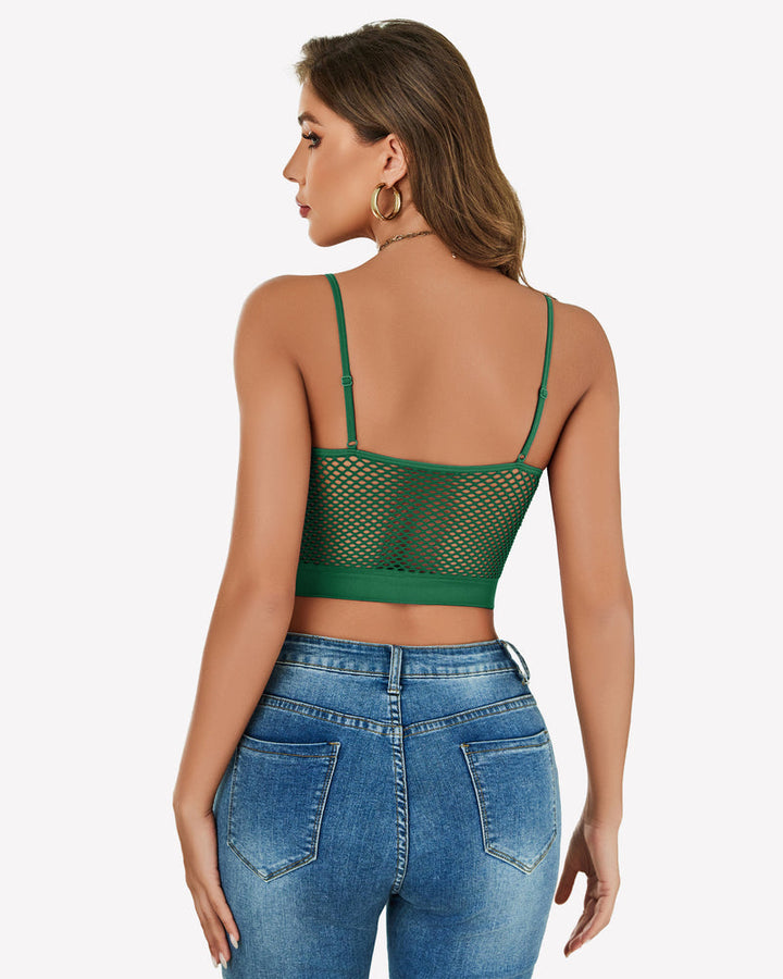 Fishnet Crop Tops Y2k Bralette