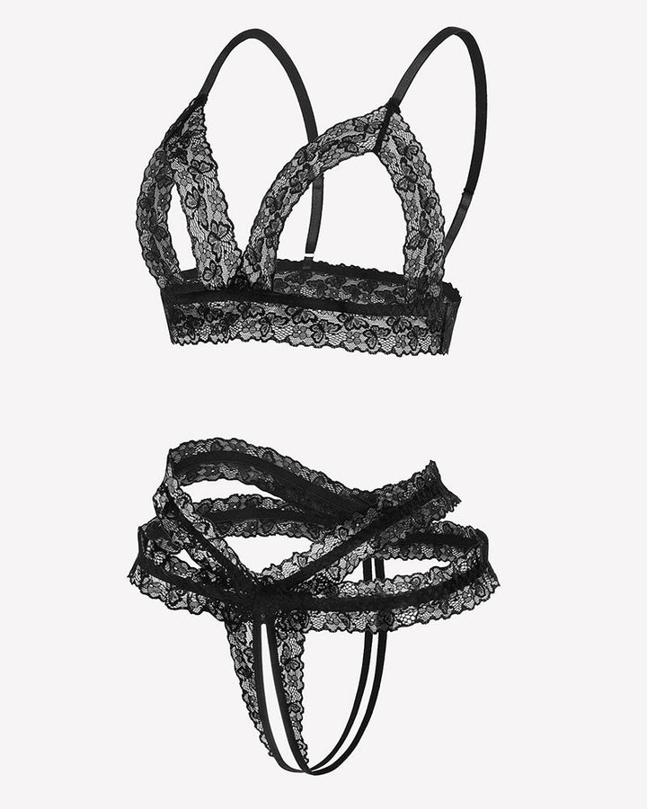 Cutout Matching Wireless Bra and Panty Sets