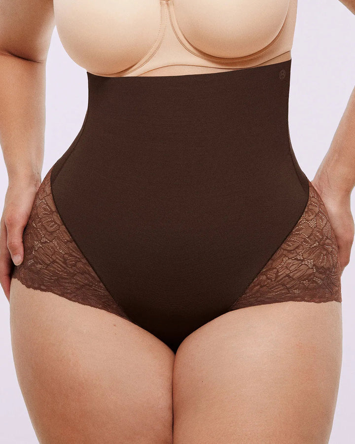 Bare Essentials™ MeshSmooth™ High-Waisted  Sheer Lace Brief