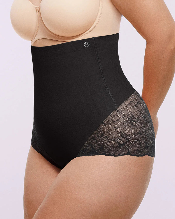 Bare Essentials™ MeshSmooth™ High-Waisted  Sheer Lace Brief