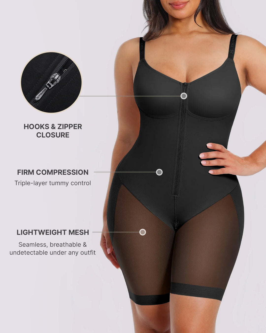 Hourglass Full Body Mid Thigh Bodysuit