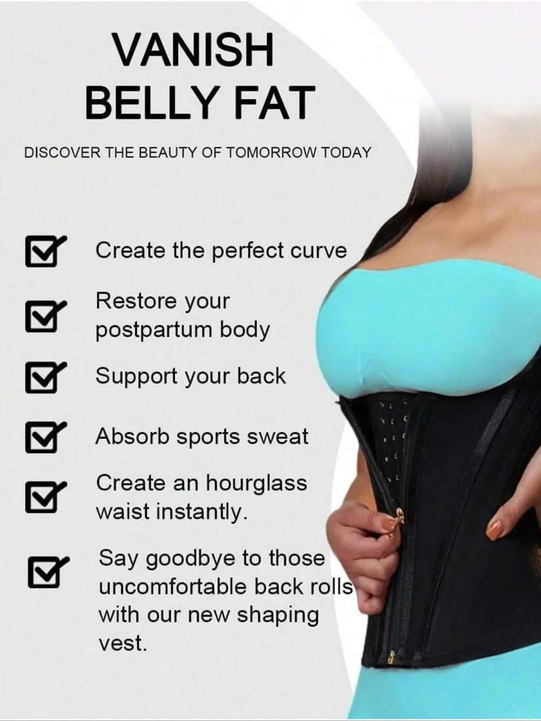 Waist Trainer for Women, Tummy Control Sports Girdle, Workout Body Shaper with Adjustable Shoulder Strap