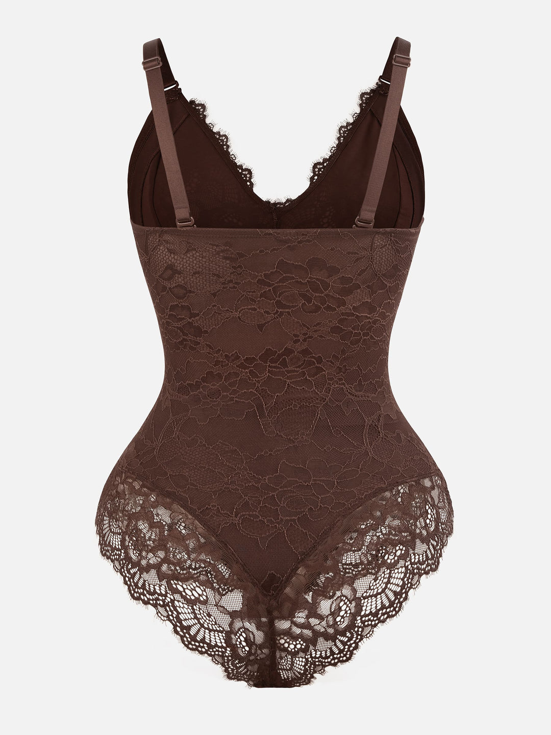 Feelingirl Lace V Neck Full Bodysuit Shapewear