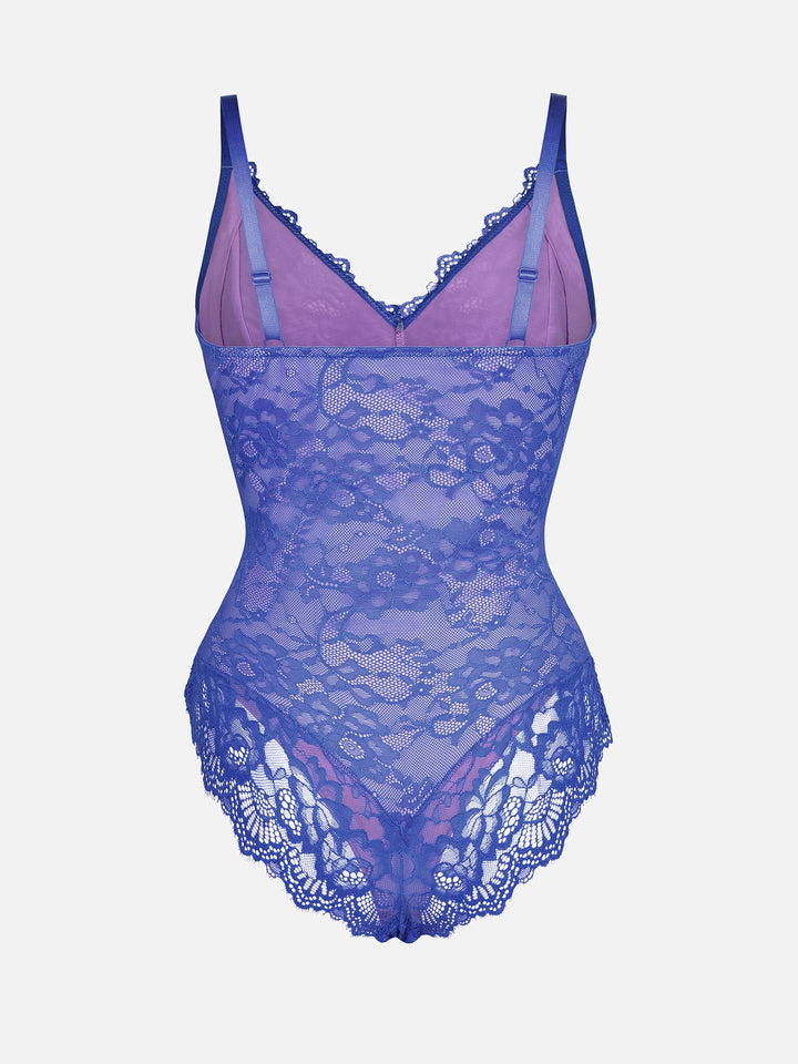 Feelingirl Lace V Neck Full Bodysuit Shapewear