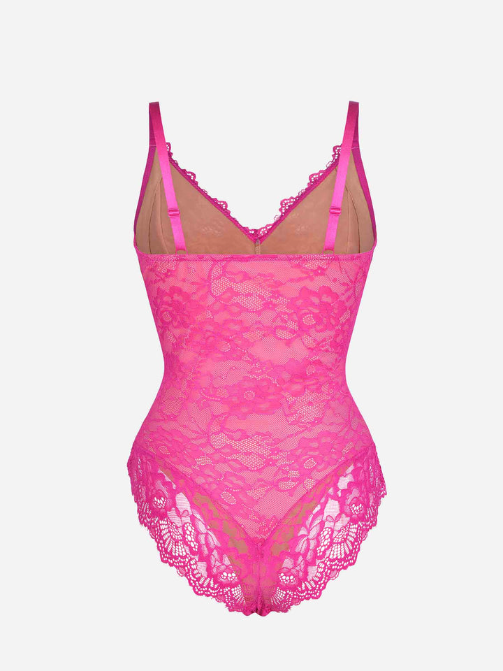 Feelingirl Lace V Neck Full Bodysuit Shapewear