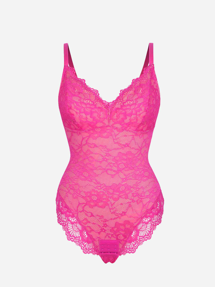 Feelingirl Lace V Neck Full Bodysuit Shapewear