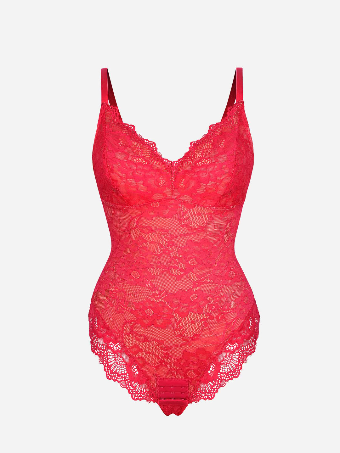 Feelingirl Lace V Neck Full Bodysuit Shapewear