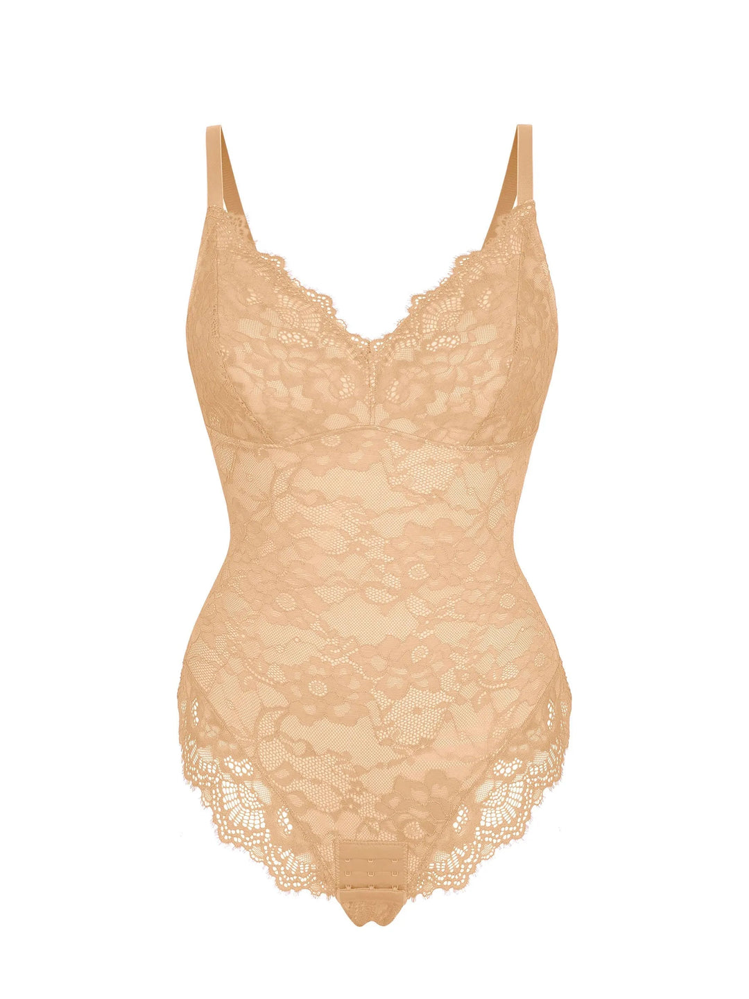 Feelingirl Lace V Neck Full Bodysuit Shapewear