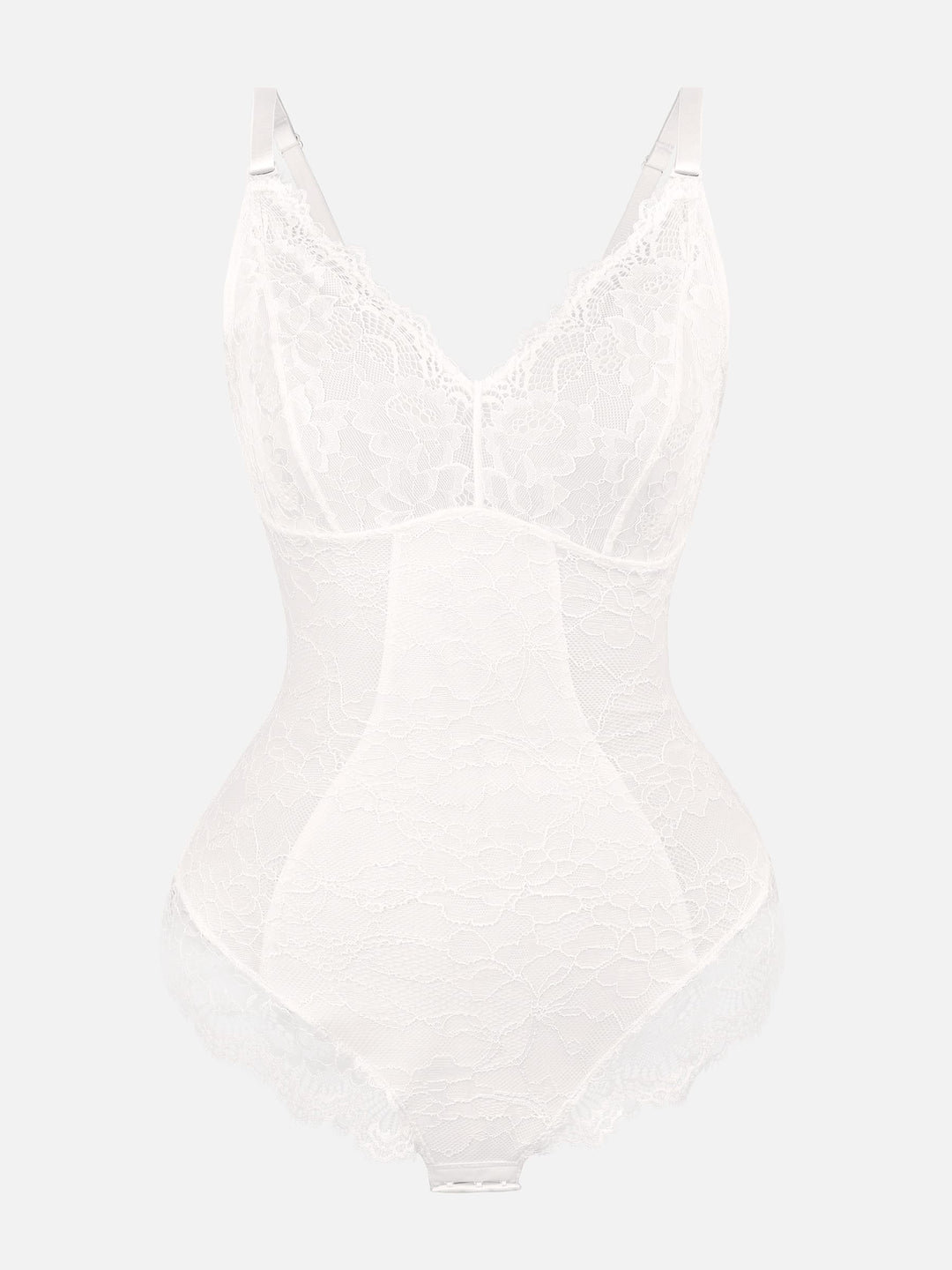 Feelingirl Lace V Neck Full Bodysuit Shapewear
