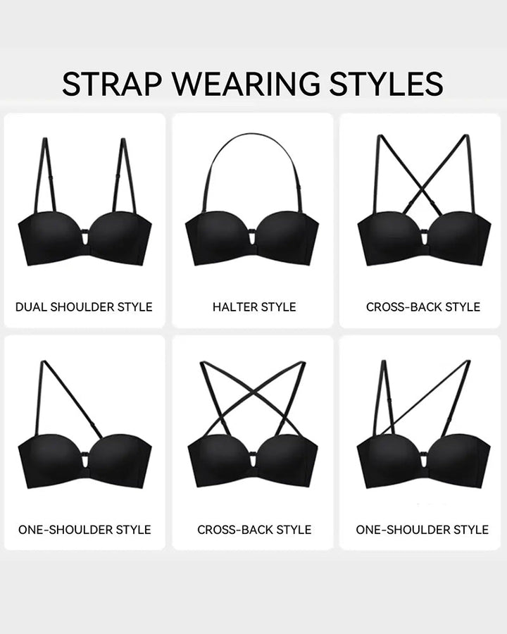 No-Slip Front Closure Push-Up Strapless Bra