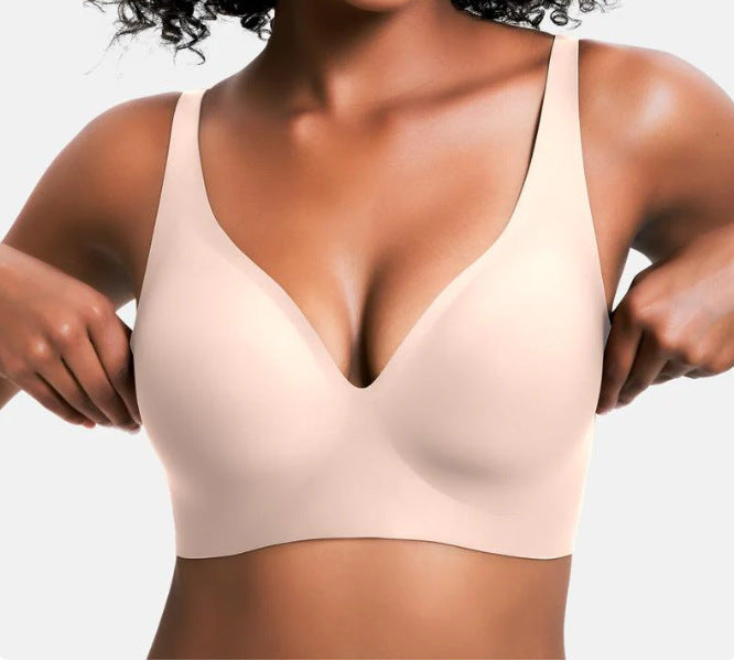 V-Neck Wireless Bra - Comfort &amp; Lift for Women