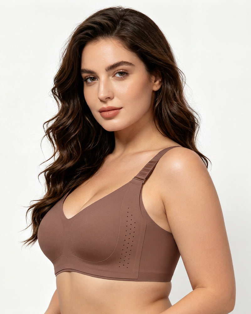 V-Neck Wireless Minimizer Bra