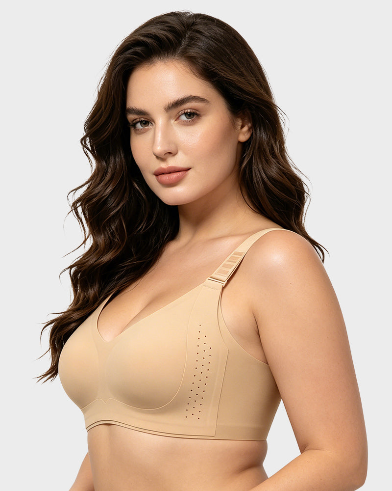 V-Neck Wireless Minimizer Bra