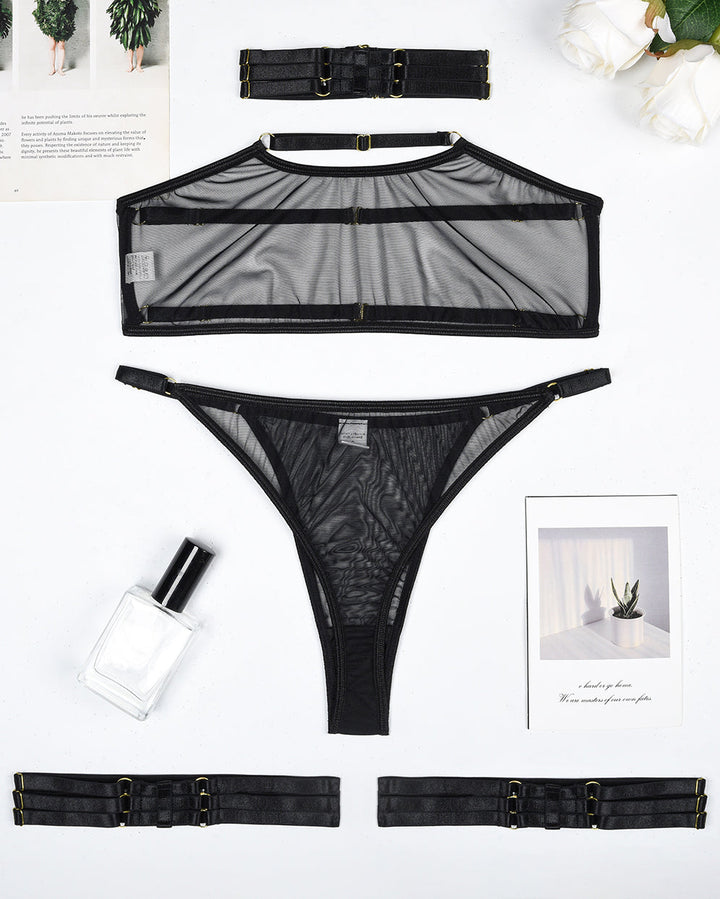 Hot Sheer Mesh Bra and Thong Set