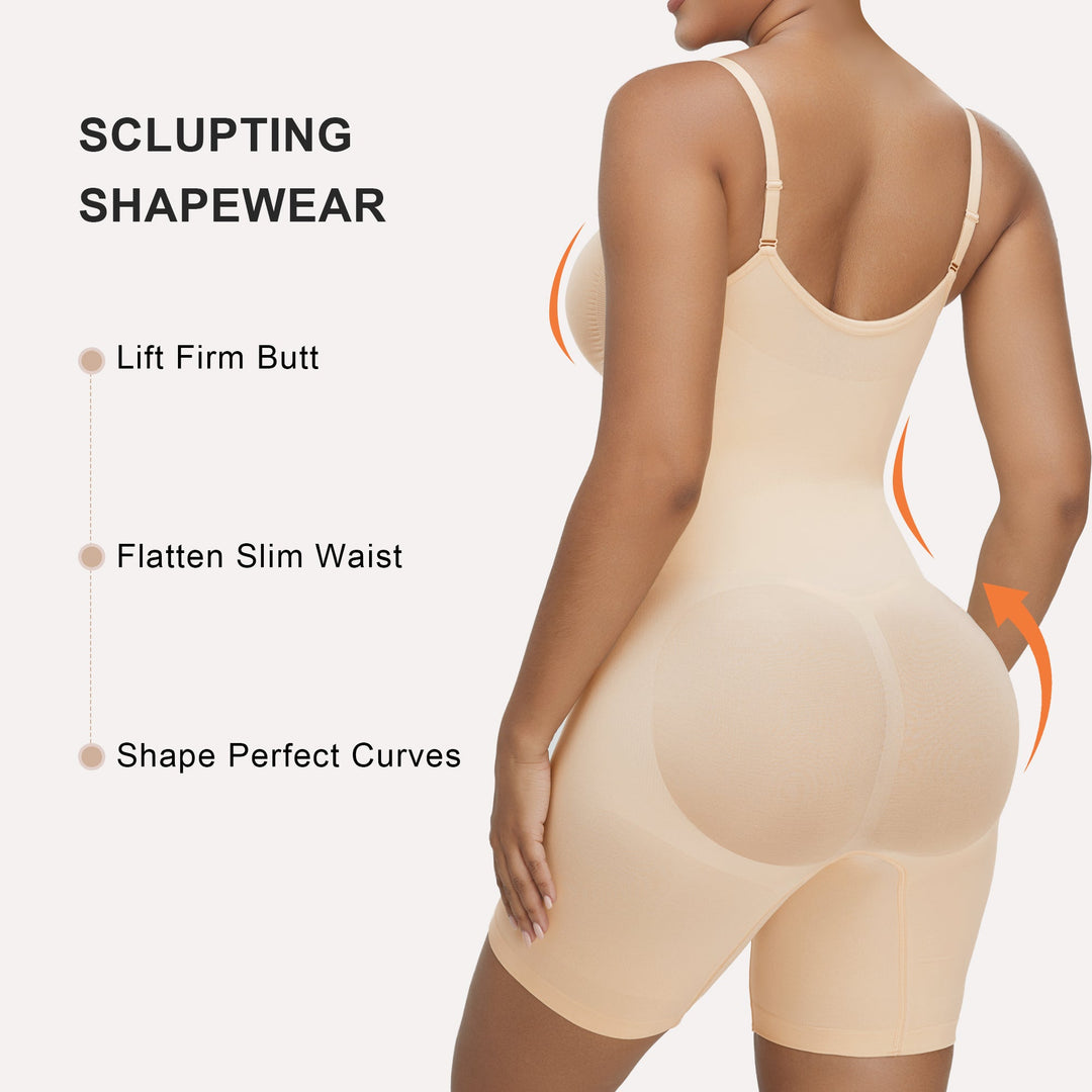 Tummy Control Short Bodysuit - Seamless Faja Shaper