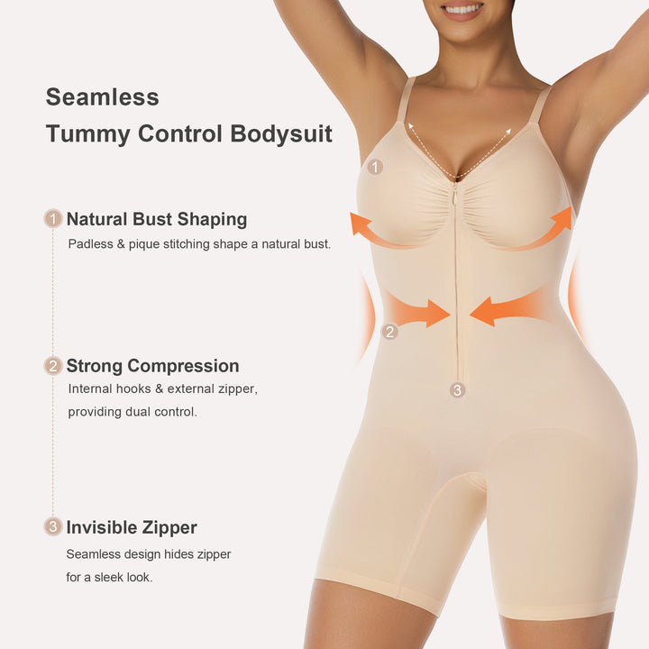 Tummy Control Short Bodysuit - Seamless Faja Shaper