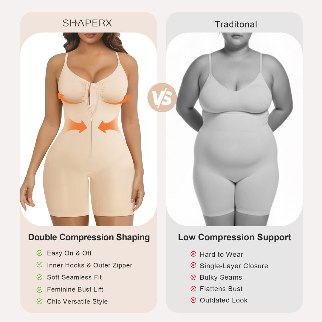 Tummy Control Short Bodysuit - Seamless Faja Shaper