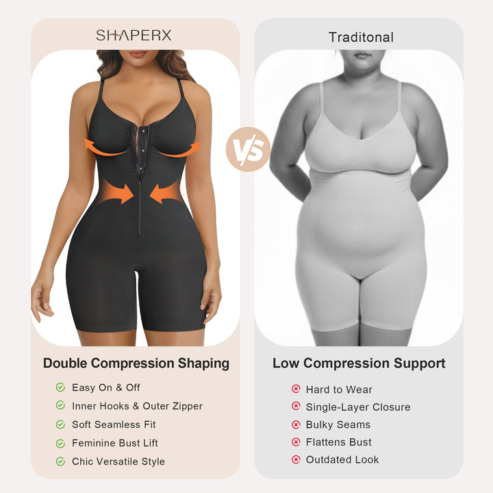 Tummy Control Short Bodysuit - Seamless Faja Shaper