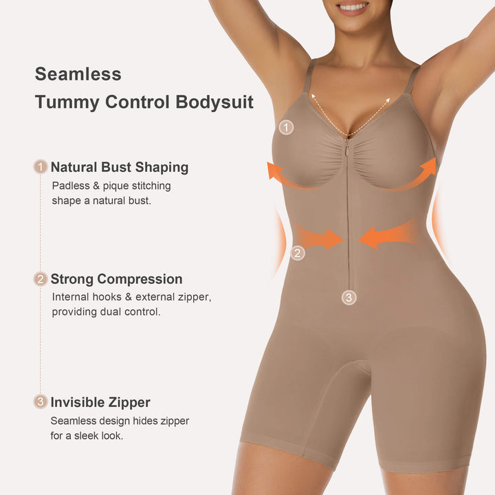 Tummy Control Short Bodysuit - Seamless Faja Shaper