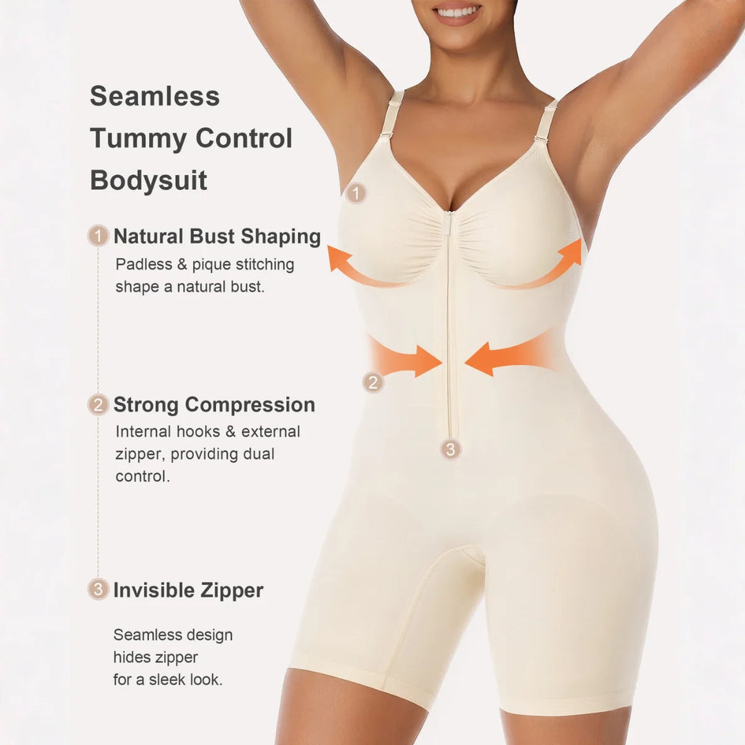 Tummy Control Short Bodysuit - Seamless Faja Shaper