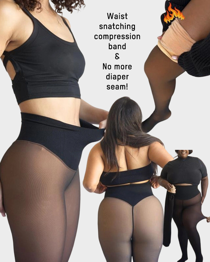 Viral One-Seam Fleece-Lined Shaping Leggings — High-Waist Compression